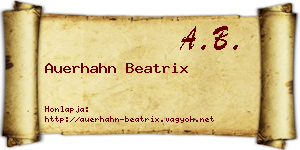 Auerhahn Beatrix névjegykártya