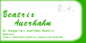 beatrix auerhahn business card